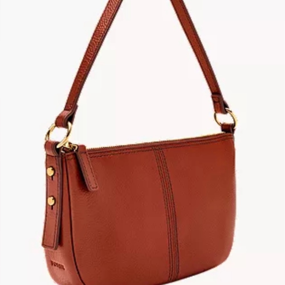 Fossil Tan Leather Shoulder Bag